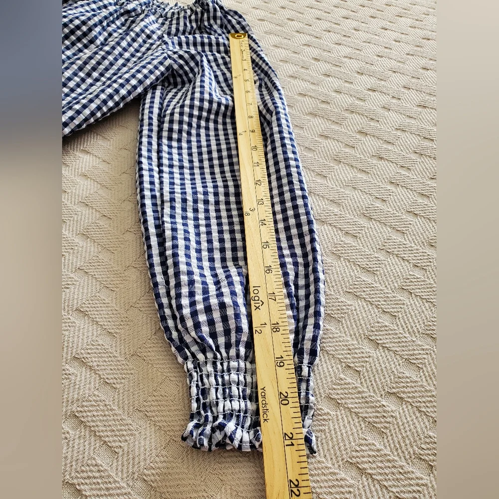 Sanctuary Claire Gingham Tie Front Top - Blue White Cottagecore Boho NWOT - Picture 6 of 11